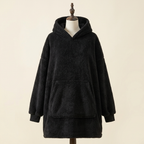 Sweat Plaid Nid Douillet coloris noir sur mannequin