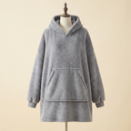 Sweat Plaid Nid Douillet coloris gris clair sur mannequin
