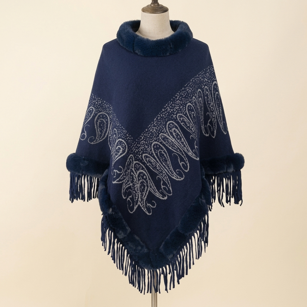 Cape Hiver Chic bleu marine sur buste
