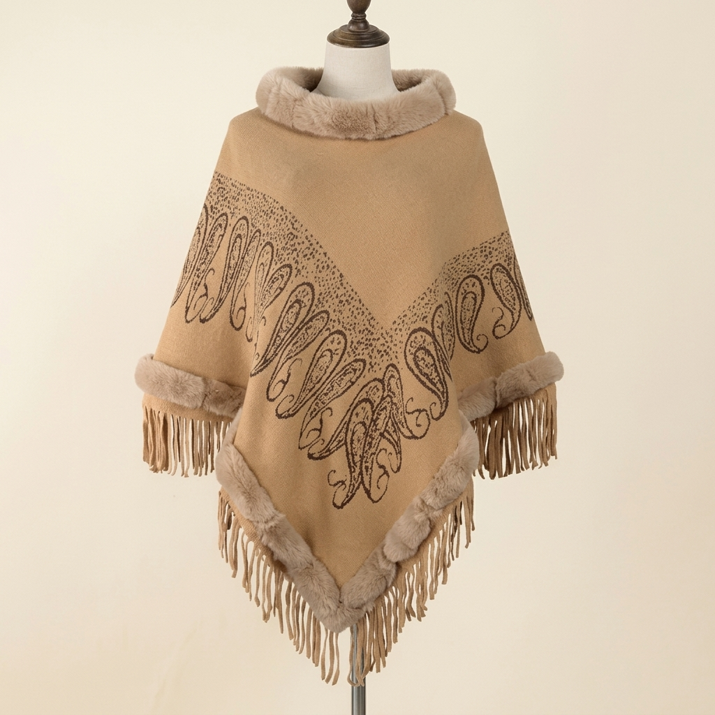 Cape Hiver Chic camel sur buste