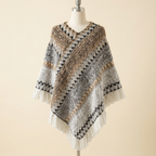 Châle Vagabonde – coloris Gris chiné, présenté sur mannequin couture