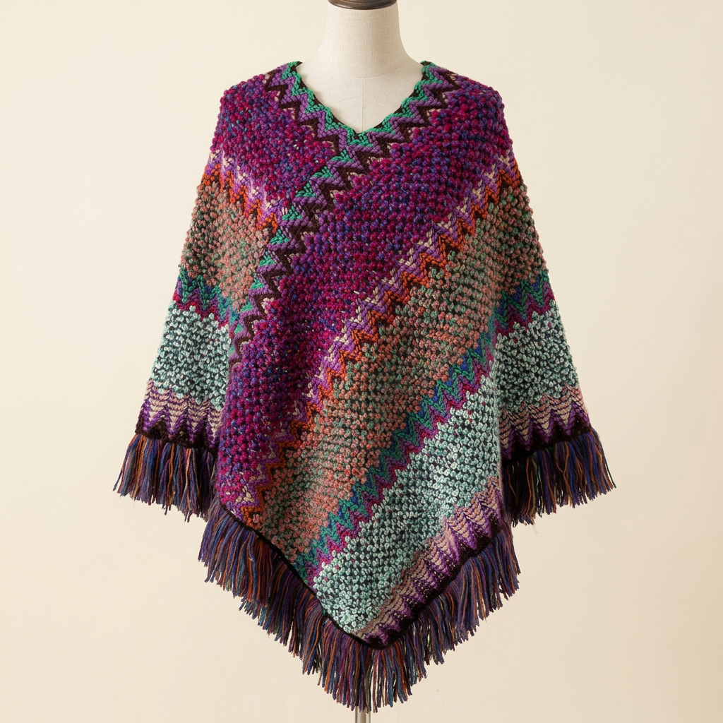Châle Vagabonde – coloris Multicolore, présenté sur mannequin couture