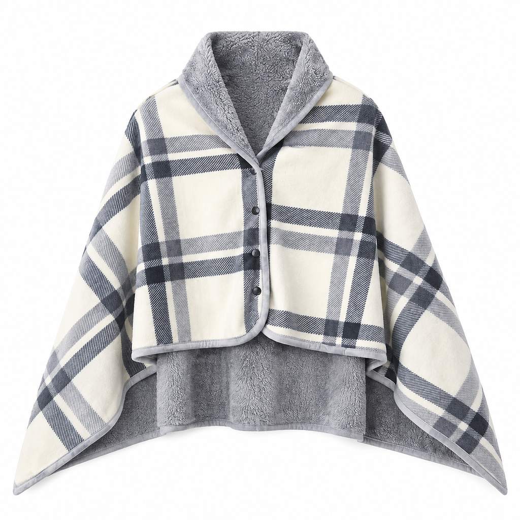 Châle-Plaid Câlin, vue d'ensemble sur fond blanc