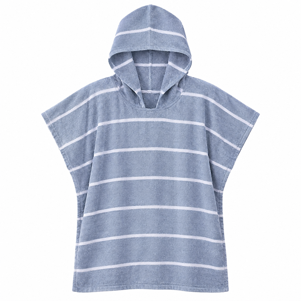 Poncho Fouta Bord de Mer, vue d'ensemble sur fond blanc