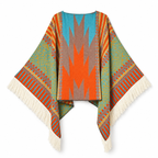 Poncho Éclat Nomade, vue d'ensemble sur fond blanc