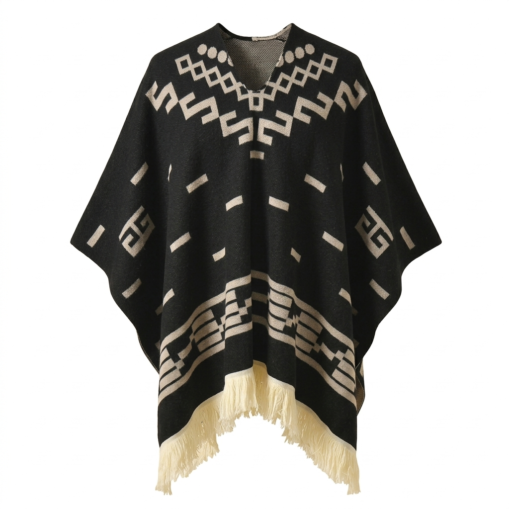Poncho Homme Rancho, vue d'ensemble sur fond blanc