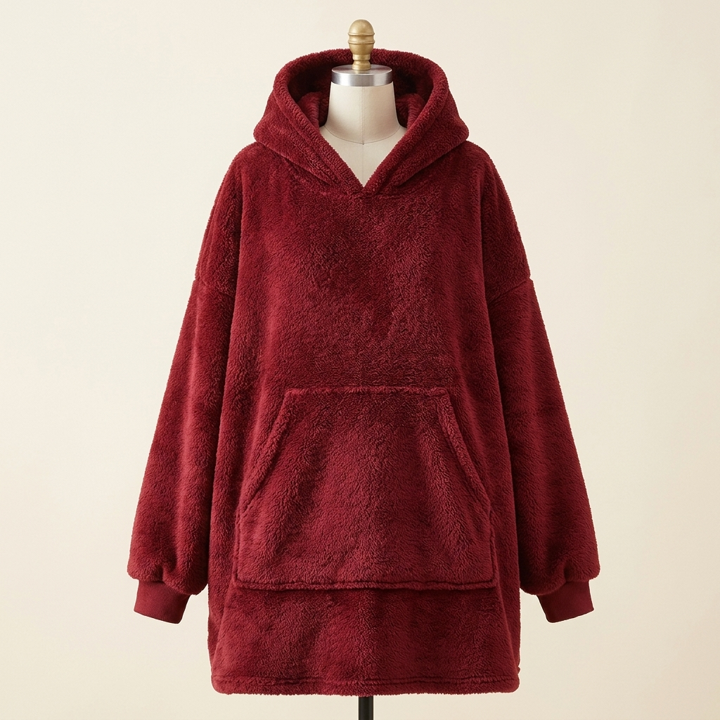 Sweat Plaid Nid Douillet coloris bordeaux sur mannequin