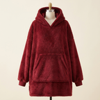Sweat Plaid Nid Douillet coloris bordeaux sur mannequin