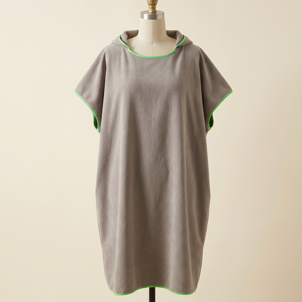 Peignoir Vague Express – coloris Gris, présenté sur mannequin couture