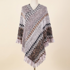 Poncho Yourte Douce – coloris Gris, présenté sur mannequin couture