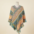 Poncho Yourte Douce – coloris Vert, présenté sur mannequin couture